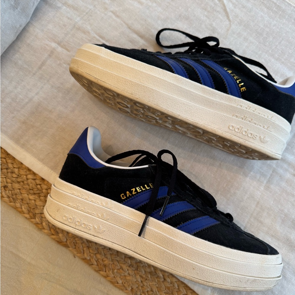 adidas Gazelle Black and Blue Sneakers